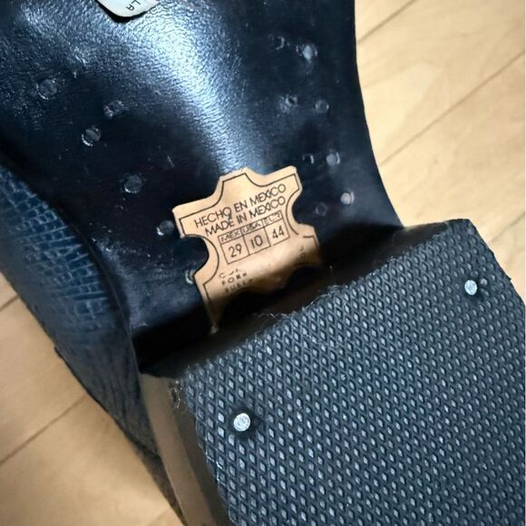 Mezcalero Mexico Made Embossed Leather Western Leather Booties in Blue 10EE main image 6